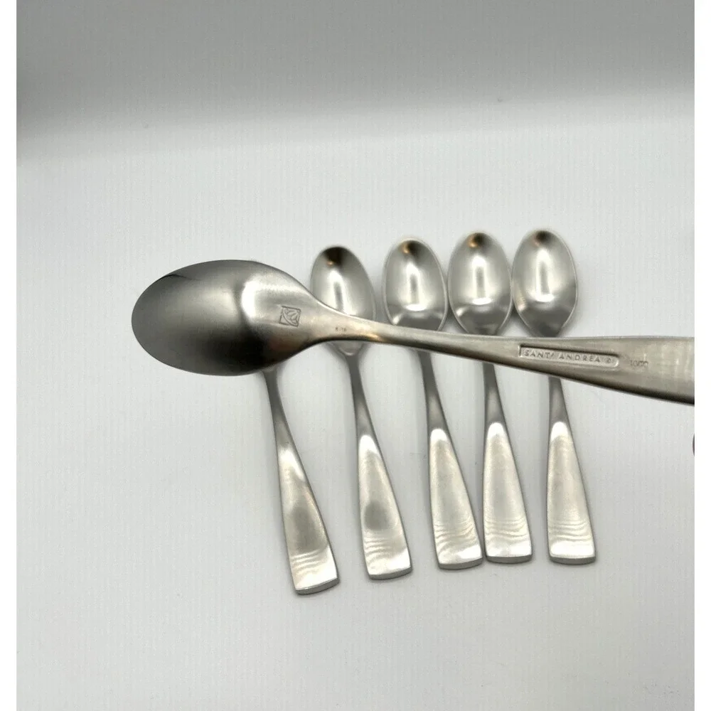 Sant' Andrea Teaspoons Set of 6 OS Silver Satin Finish Stainless Steel Flatware